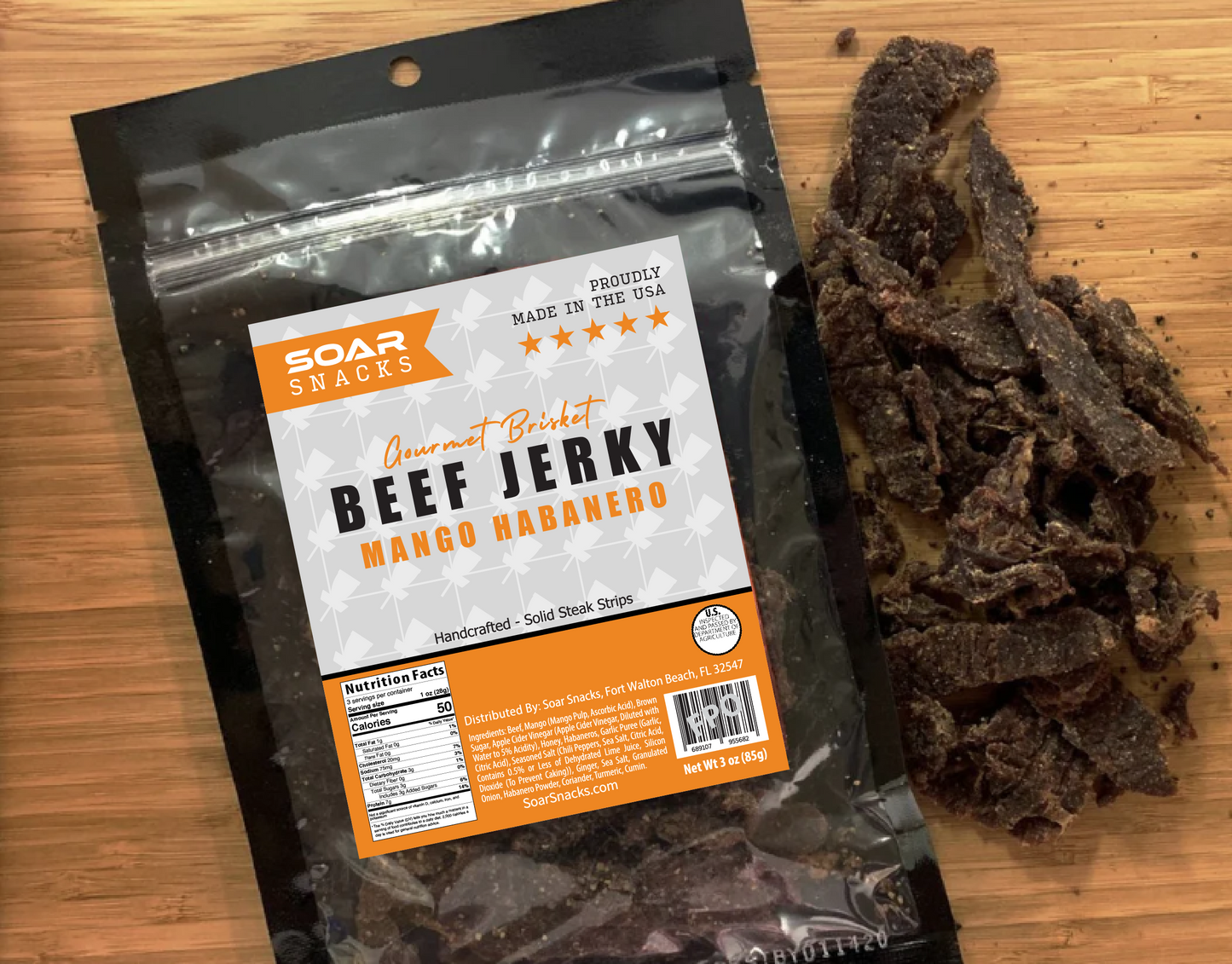Mango Habanero Beef Jerky 3 oz 🌶️