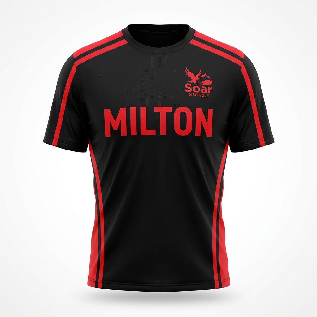 Milton Jersey - Black/Red - Soar Disc Golf